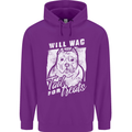 Staffordshire Terrier Wag For Treats Funny Mens 80% Cotton Hoodie Purple