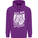 Staffordshire Terrier Wag For Treats Funny Mens 80% Cotton Hoodie Purple