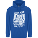 Staffordshire Terrier Wag For Treats Funny Mens 80% Cotton Hoodie Royal Blue