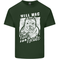 Staffordshire Terrier Wag For Treats Funny Mens Cotton T-Shirt Tee Top Forest Green