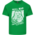 Staffordshire Terrier Wag For Treats Funny Mens Cotton T-Shirt Tee Top Irish Green