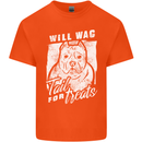 Staffordshire Terrier Wag For Treats Funny Mens Cotton T-Shirt Tee Top Orange