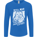 Staffordshire Terrier Wag For Treats Funny Mens Long Sleeve T-Shirt Royal Blue