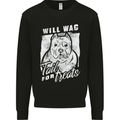 Staffordshire Terrier Wag For Treats Funny Mens Sweatshirt Jumper Black