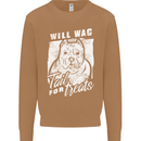 Staffordshire Terrier Wag For Treats Funny Mens Sweatshirt Jumper Caramel Latte