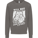 Staffordshire Terrier Wag For Treats Funny Mens Sweatshirt Jumper Charcoal