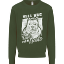 Staffordshire Terrier Wag For Treats Funny Mens Sweatshirt Jumper Forest Green