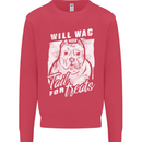 Staffordshire Terrier Wag For Treats Funny Mens Sweatshirt Jumper Heliconia