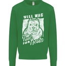 Staffordshire Terrier Wag For Treats Funny Mens Sweatshirt Jumper Irish Green
