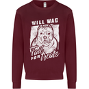Staffordshire Terrier Wag For Treats Funny Mens Sweatshirt Jumper Maroon