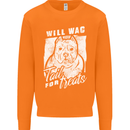 Staffordshire Terrier Wag For Treats Funny Mens Sweatshirt Jumper Orange
