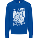 Staffordshire Terrier Wag For Treats Funny Mens Sweatshirt Jumper Royal Blue