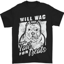 Staffordshire Terrier Wag For Treats Funny Mens T-Shirt Cotton Gildan Black