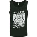 Staffordshire Terrier Wag For Treats Funny Mens Vest Tank Top Black