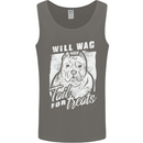Staffordshire Terrier Wag For Treats Funny Mens Vest Tank Top Charcoal