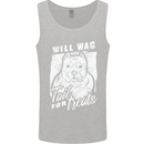 Staffordshire Terrier Wag For Treats Funny Mens Vest Tank Top Sports Grey