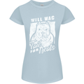 Staffordshire Terrier Wag For Treats Funny Womens Petite Cut T-Shirt Light Blue