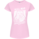 Staffordshire Terrier Wag For Treats Funny Womens Petite Cut T-Shirt Light Pink