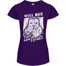 Staffordshire Terrier Wag For Treats Funny Womens Petite Cut T-Shirt Purple