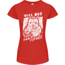 Staffordshire Terrier Wag For Treats Funny Womens Petite Cut T-Shirt Red