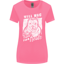Staffordshire Terrier Wag For Treats Funny Womens Wider Cut T-Shirt Azalea
