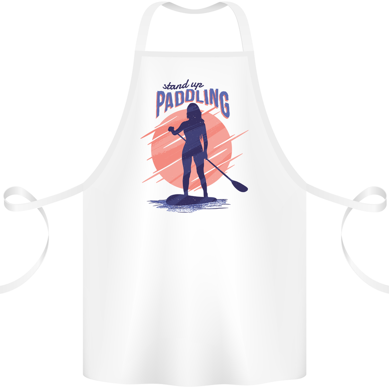 Stand Up Paddling Paddleboarding Cotton Apron 100% Organic White
