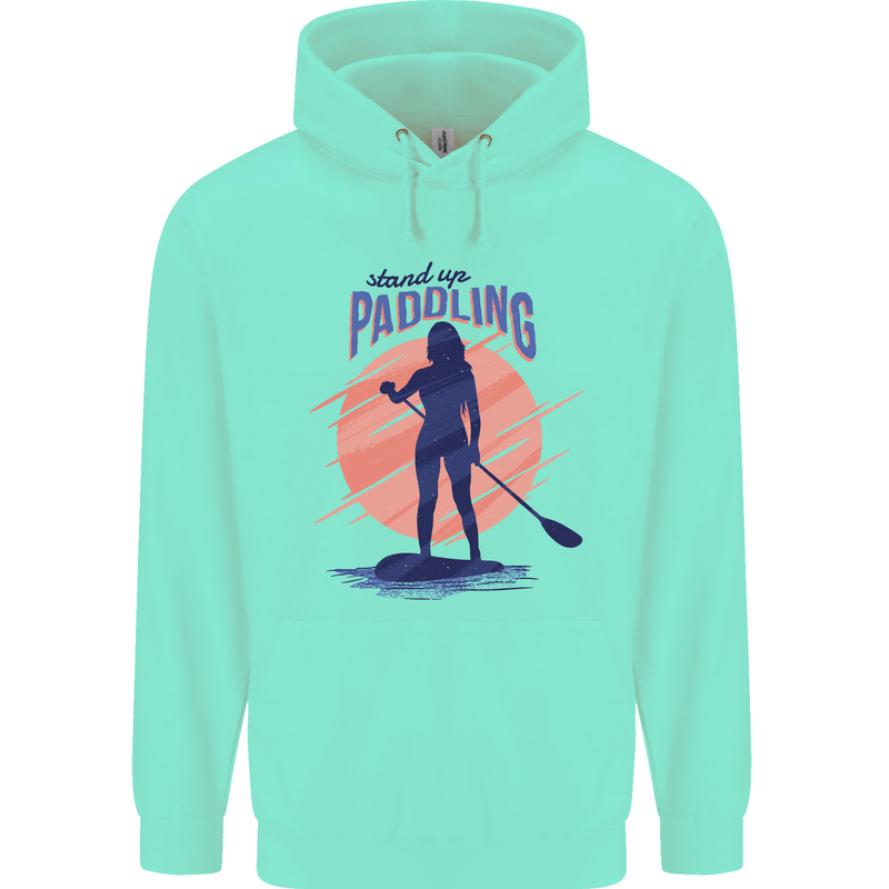 Stand Up Paddling Paddleboarding Mens 80% Cotton Hoodie Peppermint