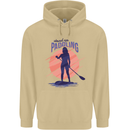 Stand Up Paddling Paddleboarding Mens 80% Cotton Hoodie Sand