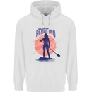 Stand Up Paddling Paddleboarding Mens 80% Cotton Hoodie White