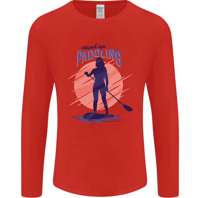 Stand Up Paddling Paddleboarding Mens Long Sleeve T-Shirt Red