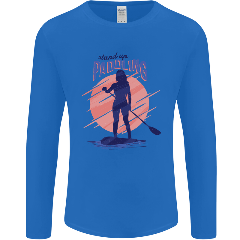 Stand Up Paddling Paddleboarding Mens Long Sleeve T-Shirt Royal Blue
