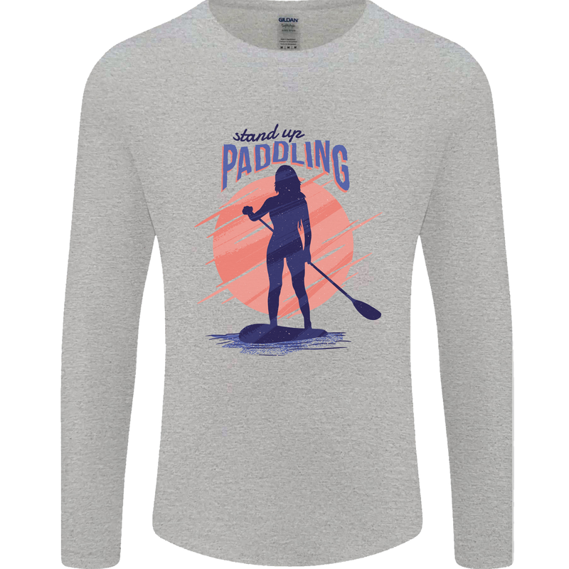 Stand Up Paddling Paddleboarding Mens Long Sleeve T-Shirt Sports Grey