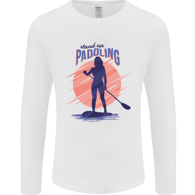 Stand Up Paddling Paddleboarding Mens Long Sleeve T-Shirt White