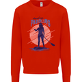Stand Up Paddling Paddleboarding Mens Sweatshirt Jumper Bright Red