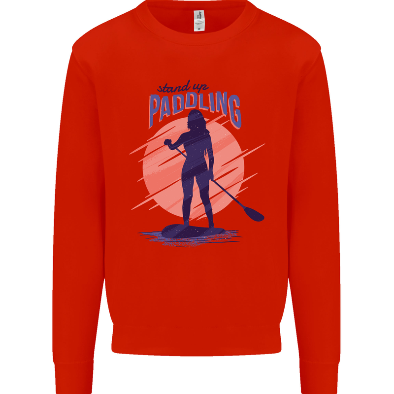 Stand Up Paddling Paddleboarding Mens Sweatshirt Jumper Bright Red