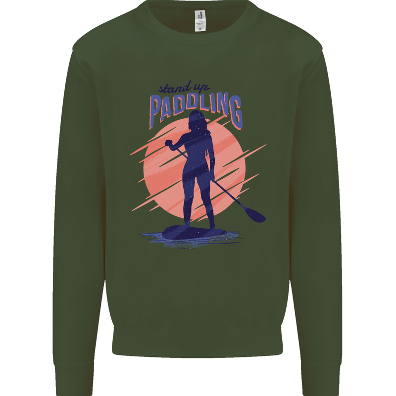 Stand Up Paddling Paddleboarding Mens Sweatshirt Jumper Forest Green