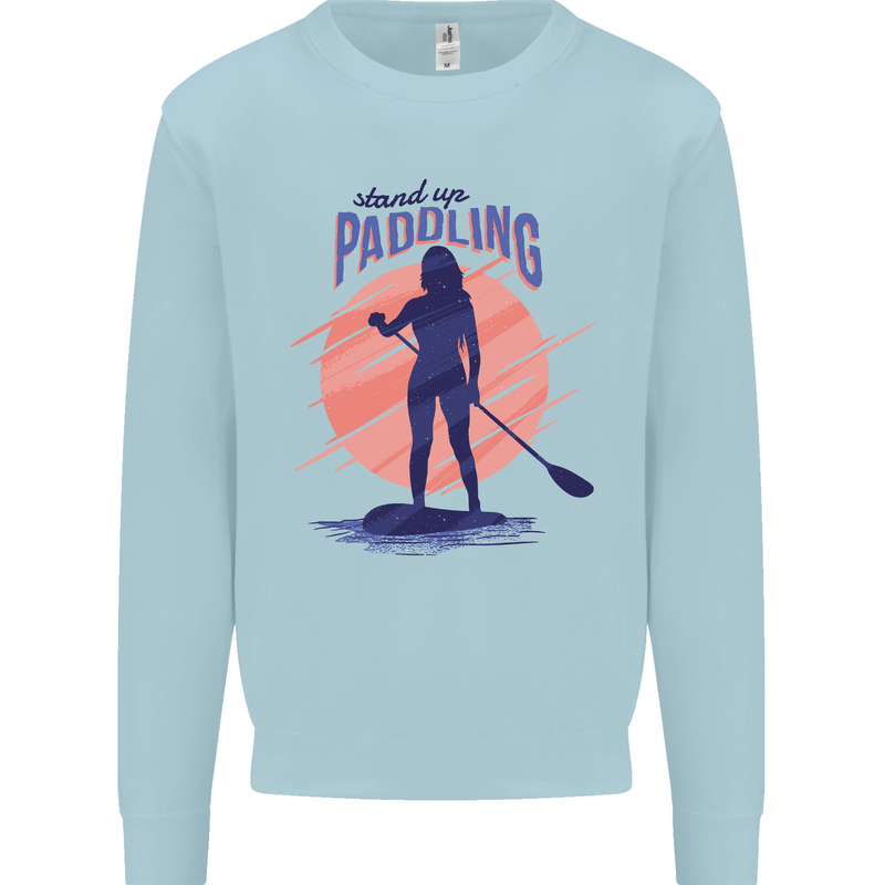Stand Up Paddling Paddleboarding Mens Sweatshirt Jumper Light Blue