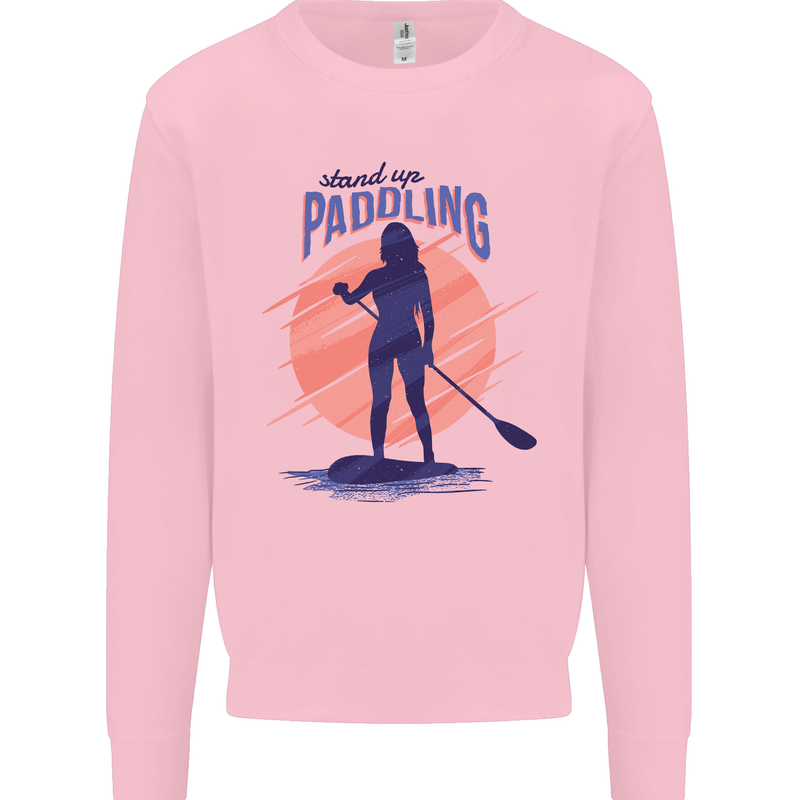 Stand Up Paddling Paddleboarding Mens Sweatshirt Jumper Light Pink