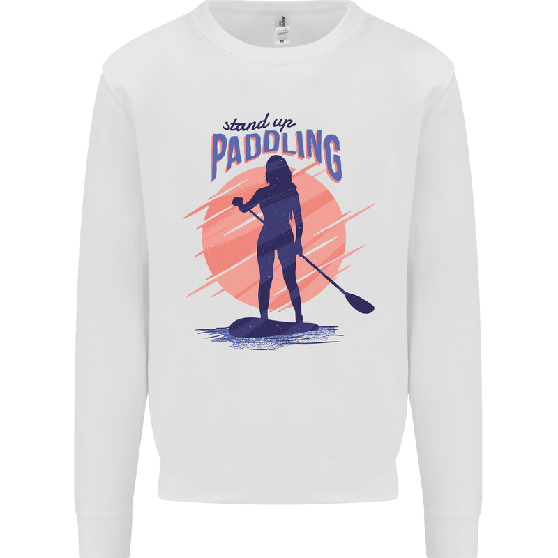 Stand Up Paddling Paddleboarding Mens Sweatshirt Jumper White