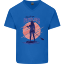 Stand Up Paddling Paddleboarding Mens V-Neck Cotton T-Shirt Royal Blue