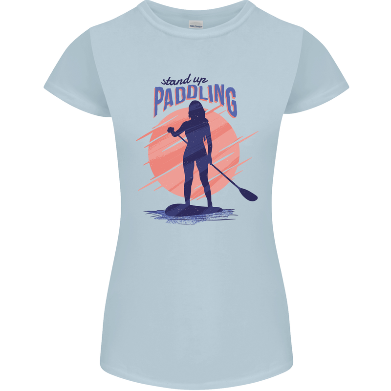 Stand Up Paddling Paddleboarding Womens Petite Cut T-Shirt Light Blue