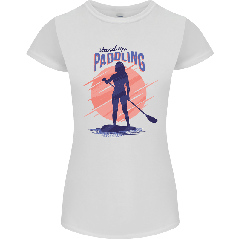 Stand Up Paddling Paddleboarding Womens Petite Cut T-Shirt White