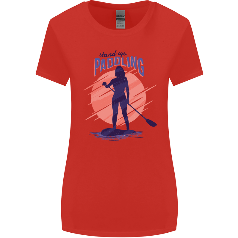 Stand Up Paddling Paddleboarding Womens Wider Cut T-Shirt Red