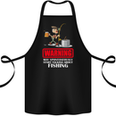 Start Talking About Fishing Funny Fisherman Cotton Apron 100% Organic Black