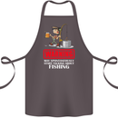 Start Talking About Fishing Funny Fisherman Cotton Apron 100% Organic Dark Grey
