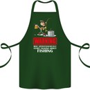 Start Talking About Fishing Funny Fisherman Cotton Apron 100% Organic Forest Green