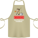 Start Talking About Fishing Funny Fisherman Cotton Apron 100% Organic Khaki