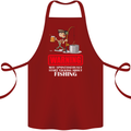 Start Talking About Fishing Funny Fisherman Cotton Apron 100% Organic Maroon