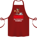 Start Talking About Fishing Funny Fisherman Cotton Apron 100% Organic Maroon