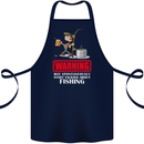 Start Talking About Fishing Funny Fisherman Cotton Apron 100% Organic Navy Blue